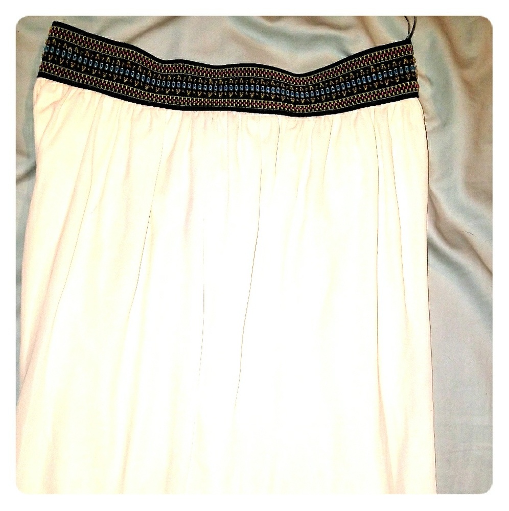 Long white maxi skirt